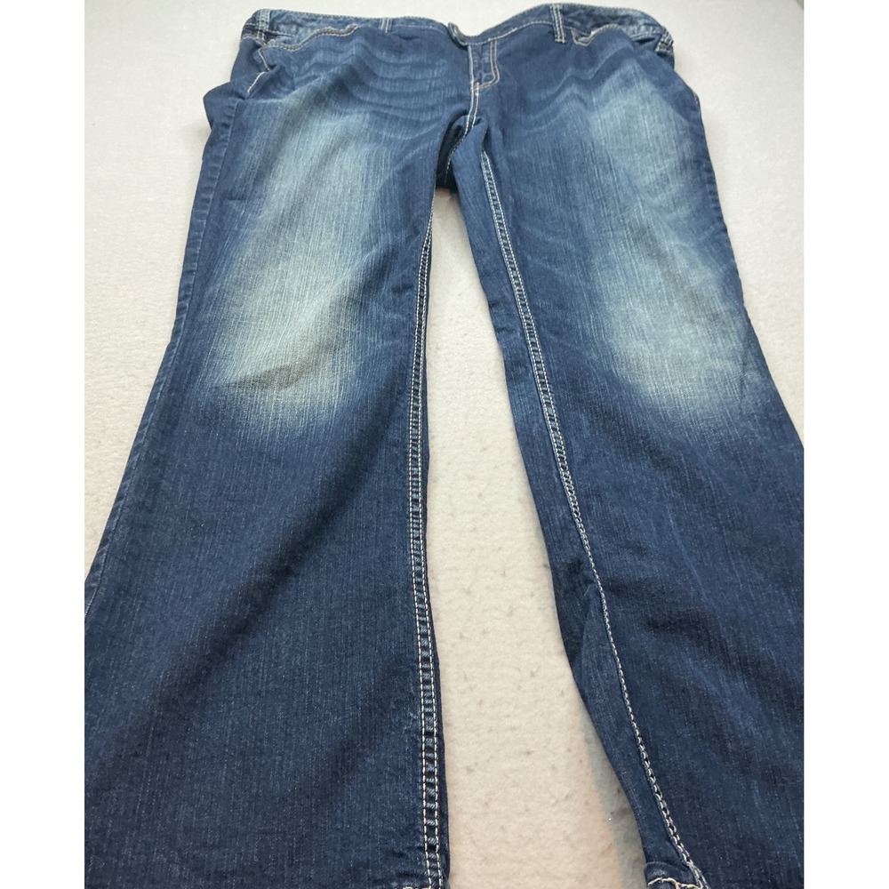 Silver Jeans Co Y2K Bootcut Jeans Flap Pocket Contrast Stitch Blue Denim Womens